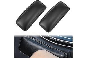 NIYATA Auto Beinkissen Knieschoner, 2 Stück Selbstklebendes Autotür Armlehnenkissen, Auto Konsole Kniepolster, Leder Auto Beinpolster, Leder Auto Center Console Kniekissen für alle Autos Schwarz
