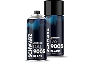 MICROTEC® Spray Paint, 400 ml, High-Quality Acrylic Paint Spray, Matte or Glossy, Spray Paints for Metal, Wood, Plastic and Much More, Large Choice of Colours (Matte Black - RAL 9005)