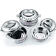 Vinod Stainless Steel Hot Cold Food Insulated Casserole Double Wall Hot Pot Jumbo Size - Capacity: Set of 3(1000,1500,2500ml)