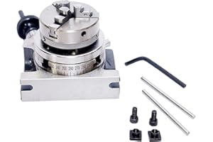 RAHISH TOOLS 3" inch / 80 mm Milling Rotary Table + 65mm Self Centering Chuck + Back Plate and T-Nuts (4-5 Days delivery)
