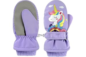 ‎BIBYKIVN Bibykivn Kinder Skihandschuhe, Winterhandschue, 3-5 Jahre Kinderhandschuhe Winddicht Wasserdicht, PU Palme für Skifahren Radfahren Snowboarden Outdoor-Aktivitäten