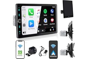 Alondy Autoradio 1 DIN avec Rotatif écran Tactile de 10.4 Pouces Compatible avec [Wireless] Apple CarPlay/Android Auto Bluetooth Caméra de recul AM/FM RDS Radio USB AUX SD