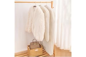 DOUZIO Bolsa De Ropa De Algodón, Bolsa De Ropa Para Colgar, Fundas Para Trajes Transpirables Naturales Con Cremallera Metálica, Fundas Para Ropa De Gran Capacidad Para Pieles, (Size:110×58cm,Color:Más ancho)