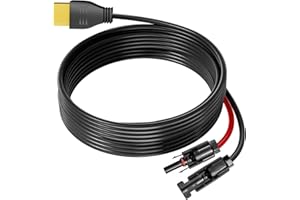 FOSSiBOT Fiche solaire vers XT90, câble de charge solaire, 14 AWG, compatible avec les stations d'alimentation FOSSiBOT F2400, F3600, 5 m,