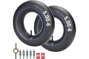 JIAYAN Lot de 2 Chambre à air 13x5.00-6 avec tige de valve droite TR13 Avec Accessoires d’installation Convient pour Razor Dirt Quad (Versions 1-18) Go Kart Dirt Bike VTT Dune Buggies Wagons tondeuses à