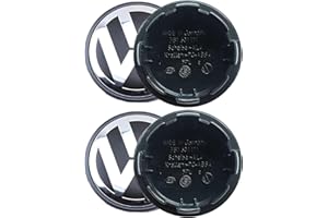 TENATU 4pcs Wheel Centre Caps for Volkswagen VW 65mm, Replacement Wheel Caps - Wheel Center Covers