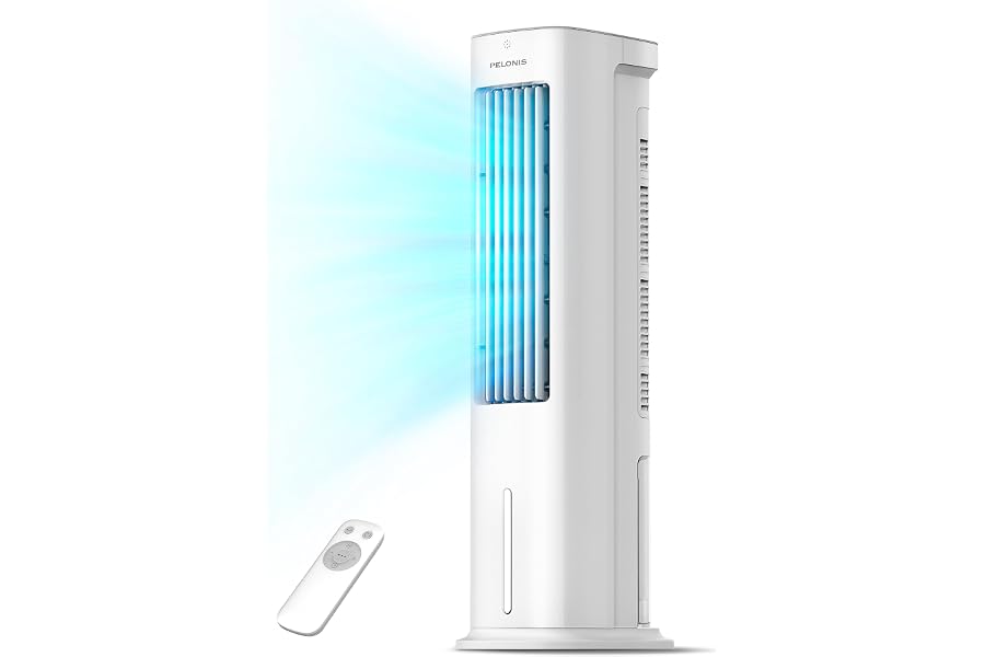 PELONIS Evaporation Air Cooler, Mobile Air Conditioning, 5L with Remote Control, 355m³/h, Without Exhaust Pipe