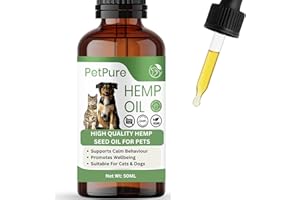 PIPPA & MAX Pet Pure™ Hemp Oil for Dogs & Cats – 50ml | Supports Calm Behaviour & Mobility | Plant-Based Skin & Coat Supplement | Natural Fish Oil Alternative | UK Brand