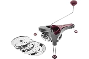 Jata AC56 - Mandoline, moulin julienne, 5 disques en acier inoxydable, nettoyage facile, passe au lave-vaisselle, grande variété de coupes