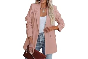 MGizo DtiSpectrum Damen-Blazer - Locker Sitzende, Einreihige Anzugjacke mit Offener Vorderseite für die Arbeit, Langärmelige Businessjacke mit Reverskragen