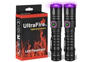 ULTRAFIRE UV Taschenlampe 395nm LED Schwarzlicht mit Wiederaufladbarer Batterie, Zoomable Ultraviolettlicht Kleine UV Lampe - für Harzhärte/Skorpionerkennung/Fluoreszierende Entdeckung/Haustierurin