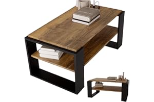 ‎CRAFTPAK CraftPAK Wohnzimmer Tisch für Couch aus hochwertigem Holz, Stabiler & moderner Couchtisch mit zusätzlicher Ablagefläche, Model Kaja 96, Farbe Retro-Schwarz