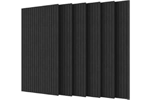 TONOR 6 Pack Akustikpaneele selbstklebend, 120x60x0.9 cm Schalldämmung Schallschutz wand Schallschutzplatten Akustikplatten, Akustische Behandlung und Wanddekoration für Studio Büro, Schwarz