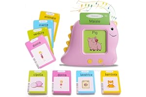 JoyJoyful Schede Flash Cards Parlanti Italiano, Giochi Bambini Educativi 1 2 3 4 5 6 Anni, Amico Vocabolo Gioco, Giochi Montessori Giocattoli Apprendimento Interattivi (112 carte 224 parole)