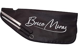 BRICOMIRAS Cubre jamon negro profesional, cuchillo jamonero y chaira. Pack perfecto para tu jamonero. El cubre jamones es de calidad, ideal protector jamon