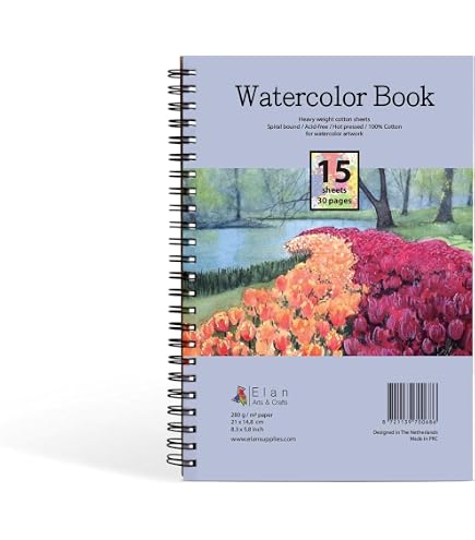 Carnet Spiralé Clairefontaine Papier 100% Bambou 250g - 20 Feuilles 10,5x29,7cm - Pour Aquarelle