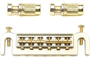Unxuey Gold guitarra eléctrica LP Tune-O-Matic Wraparound ajustable puente Studs 6 cuerdas Tailpiece para Les Paul Style