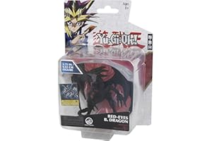 Super Impulse Yu-Gi-Oh Figuras articuladas de 3.75 Pulgadas Altamente detalladas. con Tarjeta Adhesiva Exclusiva de Micro Anime. Micro Figura de dragón Negro de Ojos Rojos.