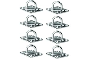 CTFOREST 8 Piezas Argollas de Amarre, Gancho de Amarre de Montaje, Ganchos de Anillos de Amarre, Se Utiliza para Fijar Cargas en Remolques, Camiones, Barcos, Coches, Kayaks, etc(M5)