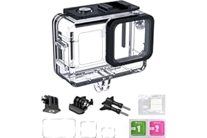 LETRATER Waterproof Housing Case for Insta 360 Acepro, Dive Case with Physical Harden Glass & Aluminium Alloy Frame Underwater Waterproof up to 60 m/197/ft with Two Mounts, Three Protective Films