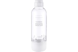 Levivo Wassersprudler Flasche, bruchfeste Kunstoffflasche für Levivo Wassersprudler, gut schließender Deckel, mit Deckel und Boden in Weiß, Inhalt: ca. 1L