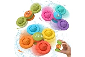 Lehoo Castle Spinner Bebe Ventouse, 3 Pcs Silice Jouets de Bain, Baby Spinner Jouet Sensoriel pour Tout-Petit Enfants Filles Garçons (Coloré)