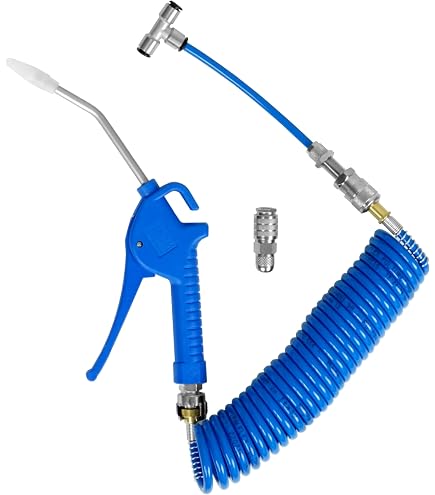 Pistola Aria Compressa Pistola Ad Aria Compressa Con Tubo 5 Metri – Ugello In Acciaio Da 95mm, Per Pulizia Di Auto, Camion E Officina Pistola Pulizia Officina