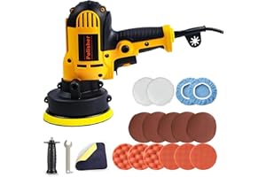 WOMAIKE-GARDEN Car Polisher, 700W Rotary Car Polisher Kit - 500-3600 RPM Variable Speed Lightweight Car Buffer Polisher Machine with 19 Accessories for Car Care Polishing Clean