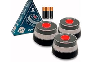WarnLight 3.0 GEO - Luz Emergencia con Geolocalización para Coche Homologada DGT 3.0 (Obligatoria), Baliza V16 con GPS y Datos Incluídos hasta 2038, Base Imantada, IP54 (3 uds.)