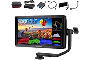 FEELWORLD FW568 V3 6 pollici Monitor da campo per telecamere 4K,Monitor fotocamera DSLR FULL HD 1920x1080 3D lUT, con ingresso HDMI uscita braccio di inclinazione uscita di potenza