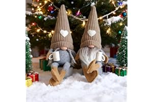 Mineup 2pcs Coffee Gonk Gnome Plush, Handmade Swedish Tomte Gnomes, Farmhouse Scandinavian Figurine for Christmas Decorations, Cafe Kitchen Home Office Decorations, Coffee Lovers Gifts, Brown