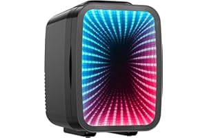 LIGIANT MF01C Mini Kühlschrank mit 7 Lichtmodi & Blinkendem Marquee-Effekt, Leise Kühl-/Warmfunktion, AC/DC, 4L/6 Dosen, Für Gaming-Zimmer, Schlafzimmer, Büro & Auto