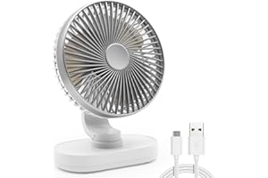 ALLXNOX Mini Ventilator, Leiser und leistungsstarker Tischventilator, Ventilator USB 6.5 inch, 4 Geschwindigkeitsstufen, Drehbarer, Tragbarer deal für Zuhause Schlafzimmer Büro Outdoor Aktivitäten(Silber)