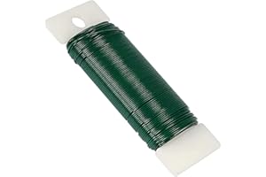 POPOYU 1 Pack Floral Wire Christmas Wreath Wire 22 Gauge,FloristryWire Green Garden FloralWire FloristsWire,MossingWire Binding Wires Flexible Paddle Wires for Xmas Wreath Makeing,Craft,Flower Arrangements