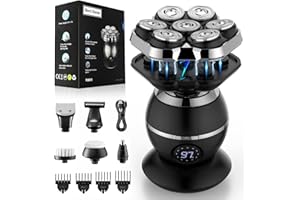 ETENTOUS 7D Maquina Afeitar Cabeza Hombre- para Calvocon Pantalla LED -Recargable Maquina Afeitar Cabeza Impermeable IPX7 en Seco y Húmedo maquina de afeitar Hombre.