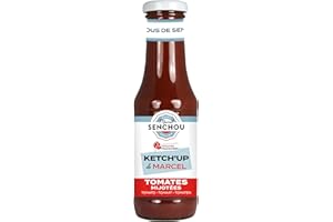 MARCEL SENCHOU Pur Ketchup Tomate - Accompagnement Classique de Barbecue, Grillades, Burgers, Frites, Légumes - Sans Colorant & Additif - Vegan Friendly & Gluten Free - 360g, Bouteille en Verre 82% Recyclé - SENCHOU
