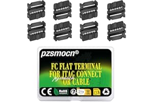 Pzsmocn 20 Ensembles IDC 2*6 Double Rangée Prise Rectangulaire Adaptateurs, Fil à Sertir Noires FC Lot de Trois Pièces 2,54mm 12 Broches FC-femelle Terminal Pour Câble Ruban Plat de connecteur JTAG.