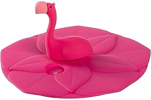 Leonardo Bambini Trinkglas-Deckel 1 Stück, spülmaschinengeeignete Glas-Abdeckung, BPA-frei, Flamingo, pink, rosa, 9 cm Ø, 018727