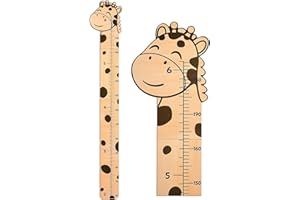 Generisch Barra di misura in legno per bambini, misura di altezza dei bambini, altezza grafico dimensioni metro adesivo da parete portatile, tabella di crescita per camera da letto per cameretta dei