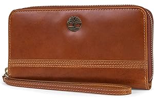 Timberland Leather RFID Zip Around Wallet Clutch with Wristlet Strap, Braccialetto Donna, Taglia Unica