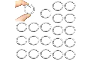 KYYLZ 20 Pz 28mm Clip Scatto Molla Rotonda, Moschettoni a innesco, Gancio Fibbia Portachiavi-O, Anello Moschettone per Borsetta, Anelli aperti, Applica a Borsa,Tracolla for Accessorio Organizzato