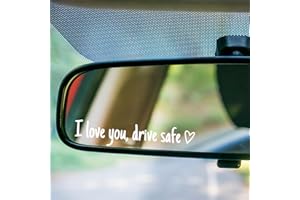 BOLUOBOLUOMI 3 Stück Aufkleber I Love You Drive Safe, Auto Aufkleber Spiegel Außen Ich Liebe Dich, 11 X 2 cm Vinyl-Aufkleber Wasserdichter Für Autospiegel, Ausgefallene Autozubehörteile (Weiß)