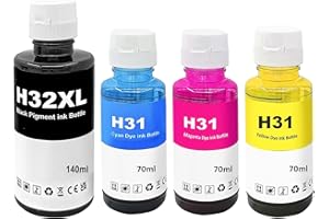 HenceBuy 32XL 31 Ink Bottles Multipack Compatible for HP Smart Tank 5105 5106 5107 7005 7305 7605 7306 7006 Smart Tank Plus 555 559 570 651 455 457 450 655 558 319 415 419 515 516 519 530 BK/C/M/Y