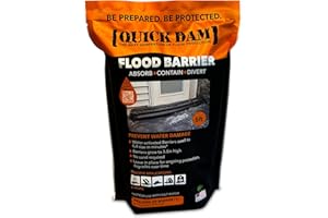 Quick Dam- Barriera contro gli allagamenti, si attiva con l’acqua, lunghezza 3 m, confezione da un pezzo, QD65-1, 0V