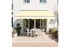 Green Bay 3 x 2.5m Manual Awning Garden Patio Canopy Sun Shade Shelter Retractable Cream