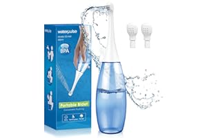 PROPODUSCHE Bidet Portable 450ml, Douchette Intime Maternité avec 2 Buses, Douchette Post Partum pour Douche Intime Périnée, Postnatals des Femmes pour éparation et Ettoyage (bleu)