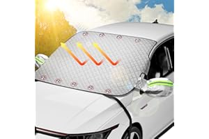 HQCM Cubierta de parabrisas cubierta de parabrisas de coche cubierta de invierno plegable helada contra nieve, hielo, escarcha, polvo, protección UV 148 x 120