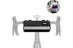 NORTEI Bolsa Manillar Bicicleta Carretera, Gravel y BTT – Mochila Bikepackaging con Correa Extraíble para Hombro y Cremallera Impermeable – 23 x 10 cm – 2L (Negro)