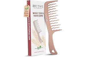 ‎BICTIVE BICTIVE® Lockenkamm mit Gewellten, Breiten Zinken. Kamm für Locken, Entwirrt und Definiert Locken. Grober Kamm, Styling, Wide Tooth Comb, Entwirrbürste Lange Haare. Für Damen und Männer