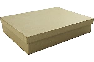 ‎DÉCOPATCH Décopatch BT031O Box flach (aus Pappmaché, für Format A5, 16,5 x 22,5 x 4,5 cm, zum Verzieren, ideal für Ihre Wohndeko) Kartonbraun